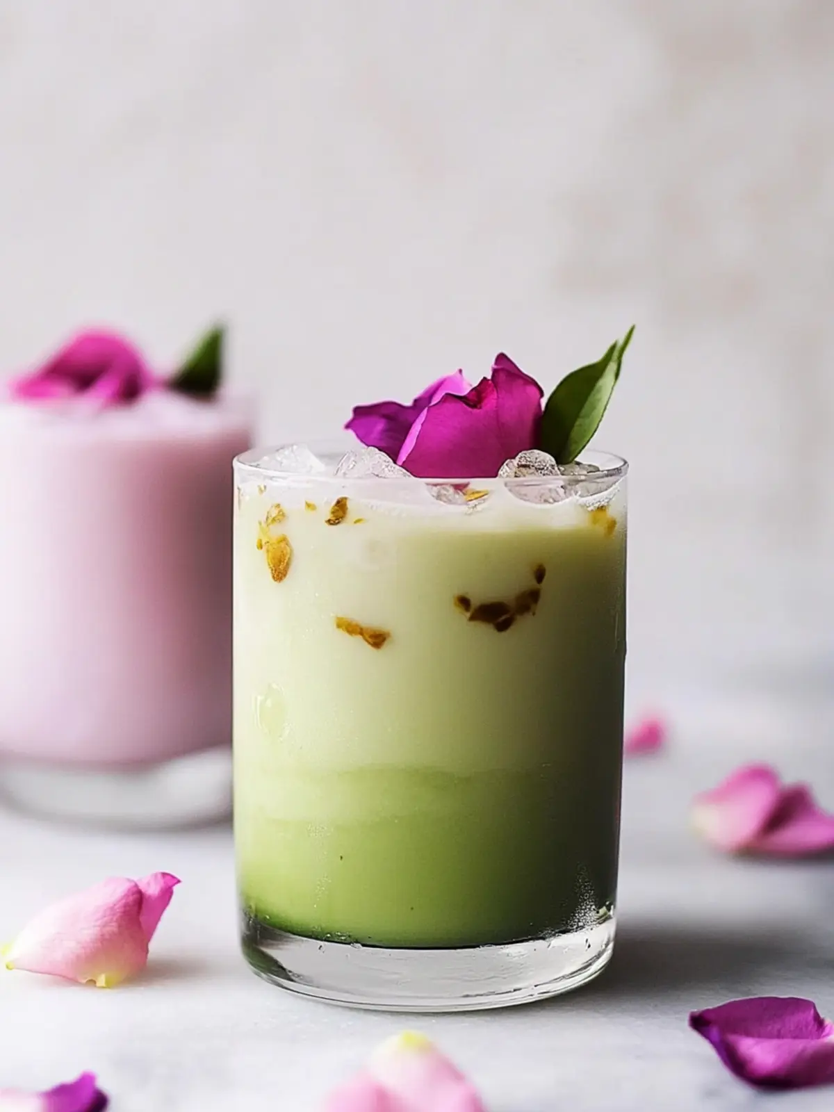 Delight in an Iced Matcha Rose Latte: Refreshing Bliss Awaits 4 Iced Matcha Rose Latte