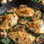 Mushroom and Spinach Chicken Skillet for a Heart-Healthy Meal 9 cardiac diet recipes Mushroom and Spinach Chicken Skillet