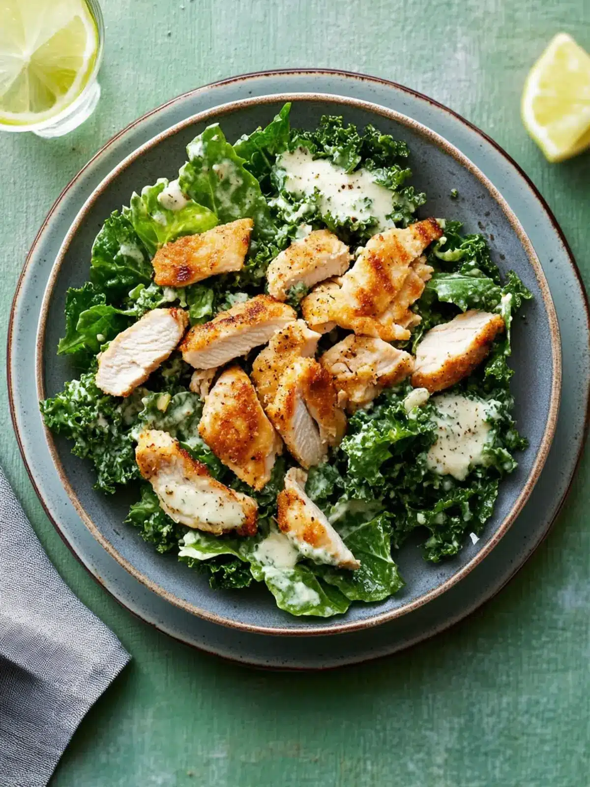 Kale and Romaine Chicken Caesar Salad: Heart-Healthy Delight 2 cardiac diet recipes Kale and Romaine Chicken Caesar Salad