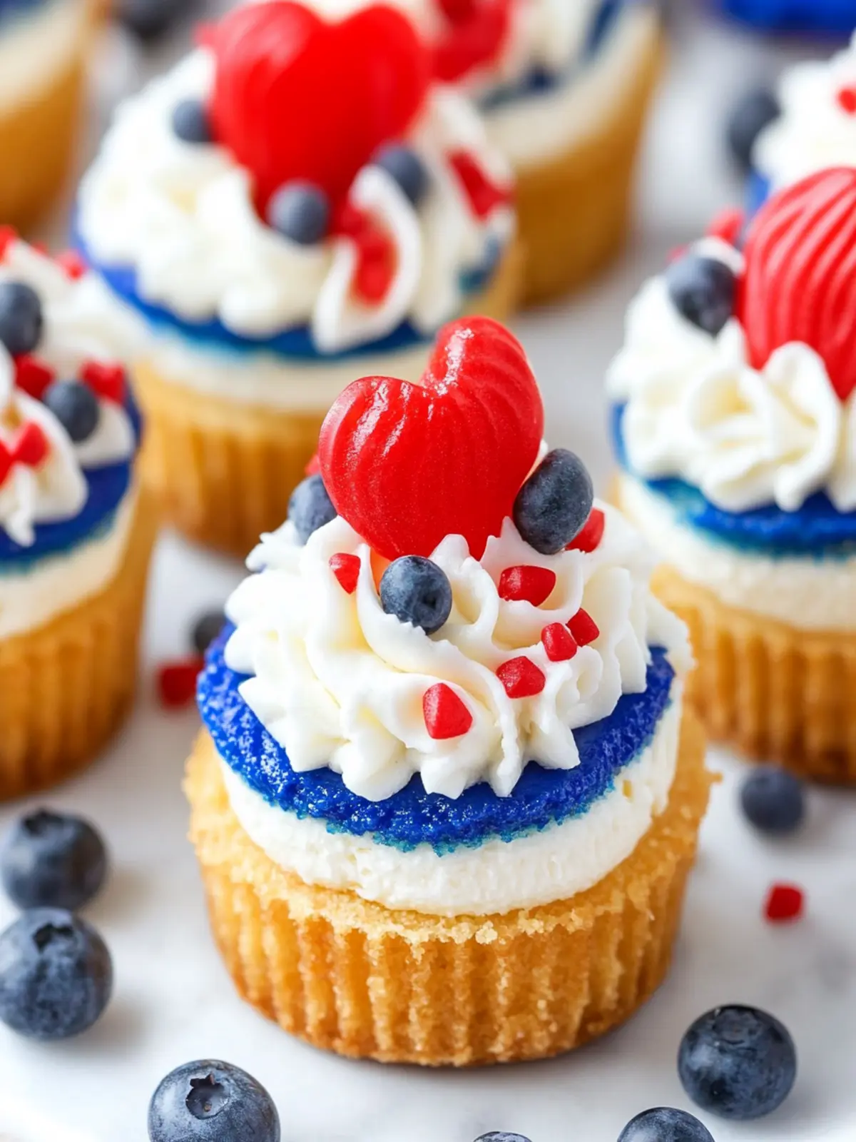 4TH OF JULY Red, White and Blue Mini Cheesecakes Delight 3 4TH OF JULY Red, White and Blue Mini Cheesecakes