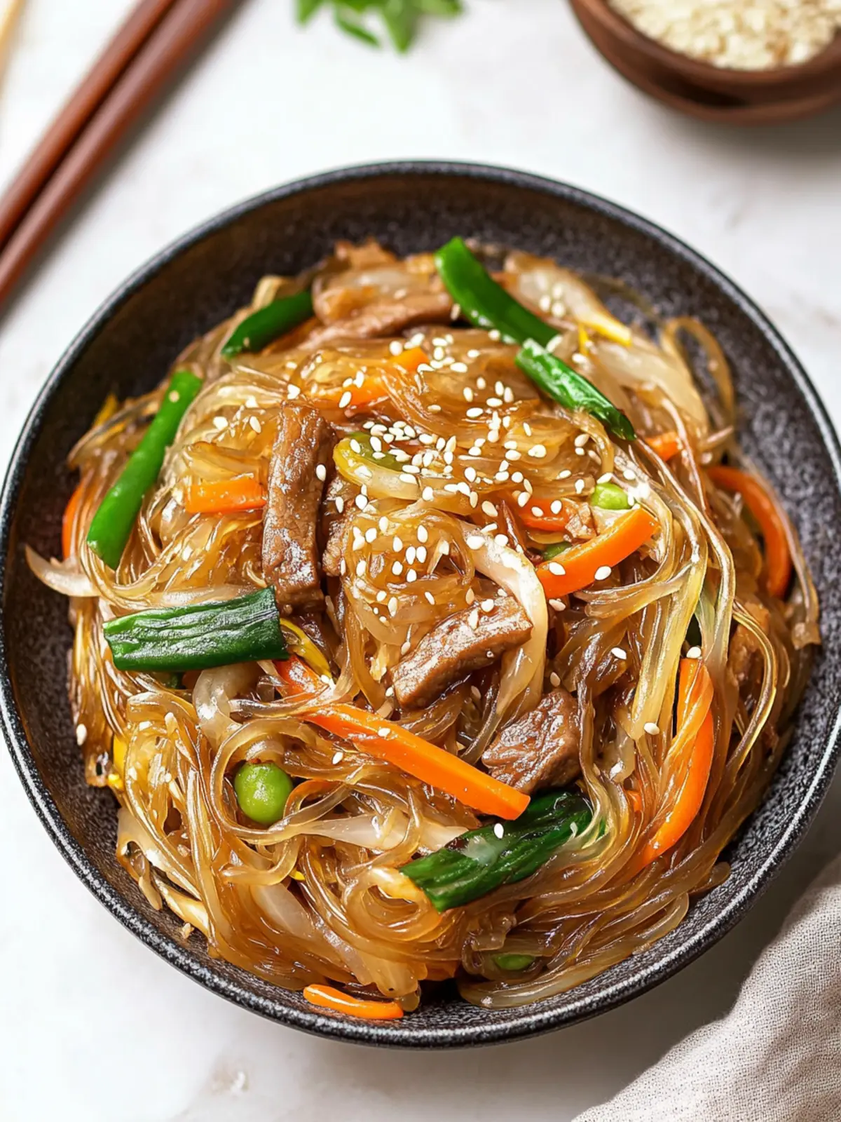 Irresistible Japchae: Master Korean Glass Noodle Stir Fry! 2 Japchae (Korean Glass Noodle Stir Fry)
