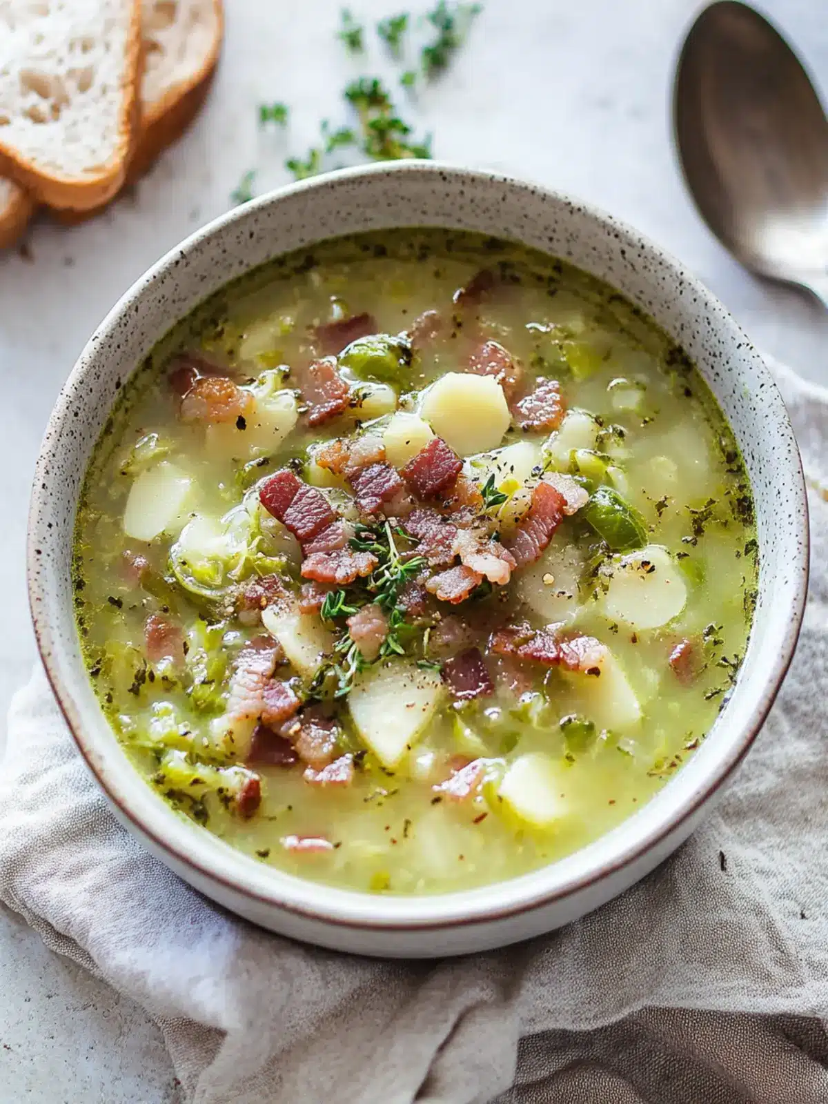 Savory Brussels Sprout Soup with Bacon to Warm Your Soul 5 Brussels Sprout Soup with Bacon