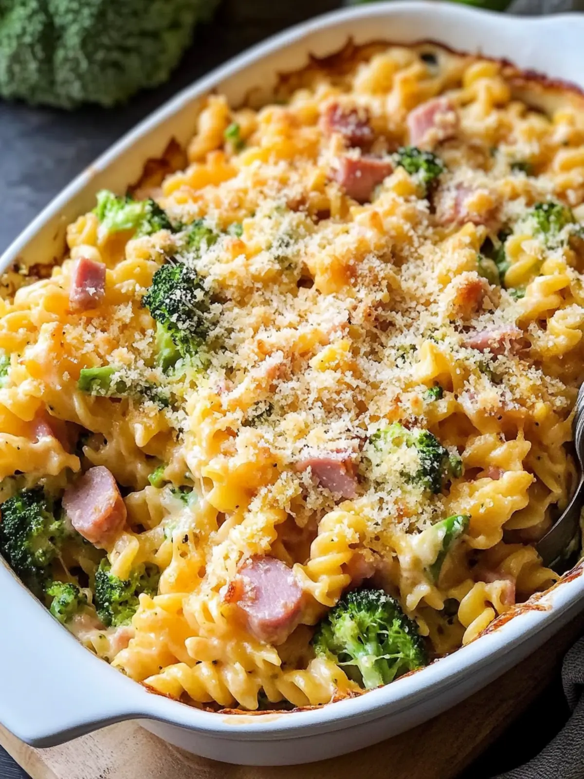 High Protein Broccoli Cheddar Ham Pasta Casserole Delight 2 High Protein Broccoli Cheddar Ham Pasta Casserole
