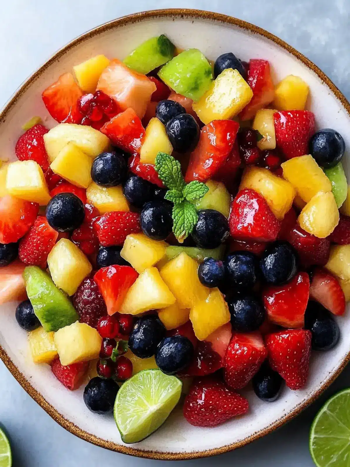 Delicious Fruit Salad with Honey Lime Bliss to Brighten Your Day 3 Fruit Salad Honey Lime