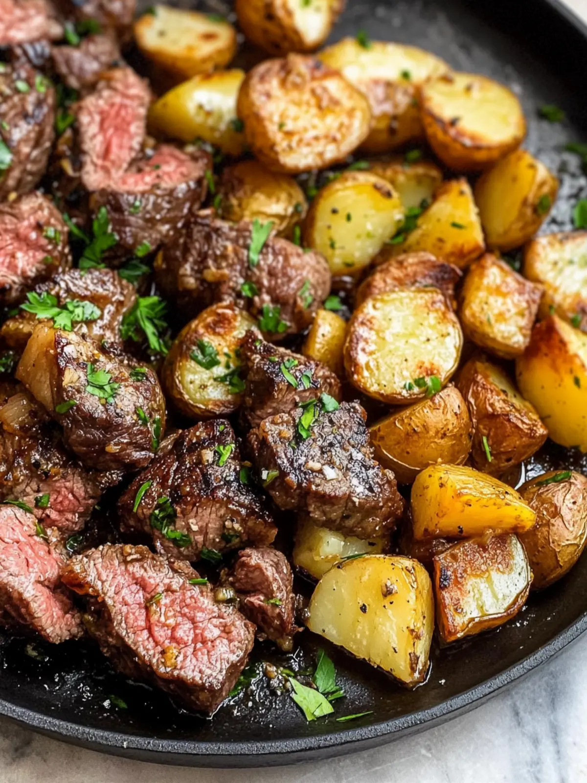 Garlic Butter Steak Bites & Potatoes for Flavor Lovers 4 Garlic Butter Steak Bites and Potatoes