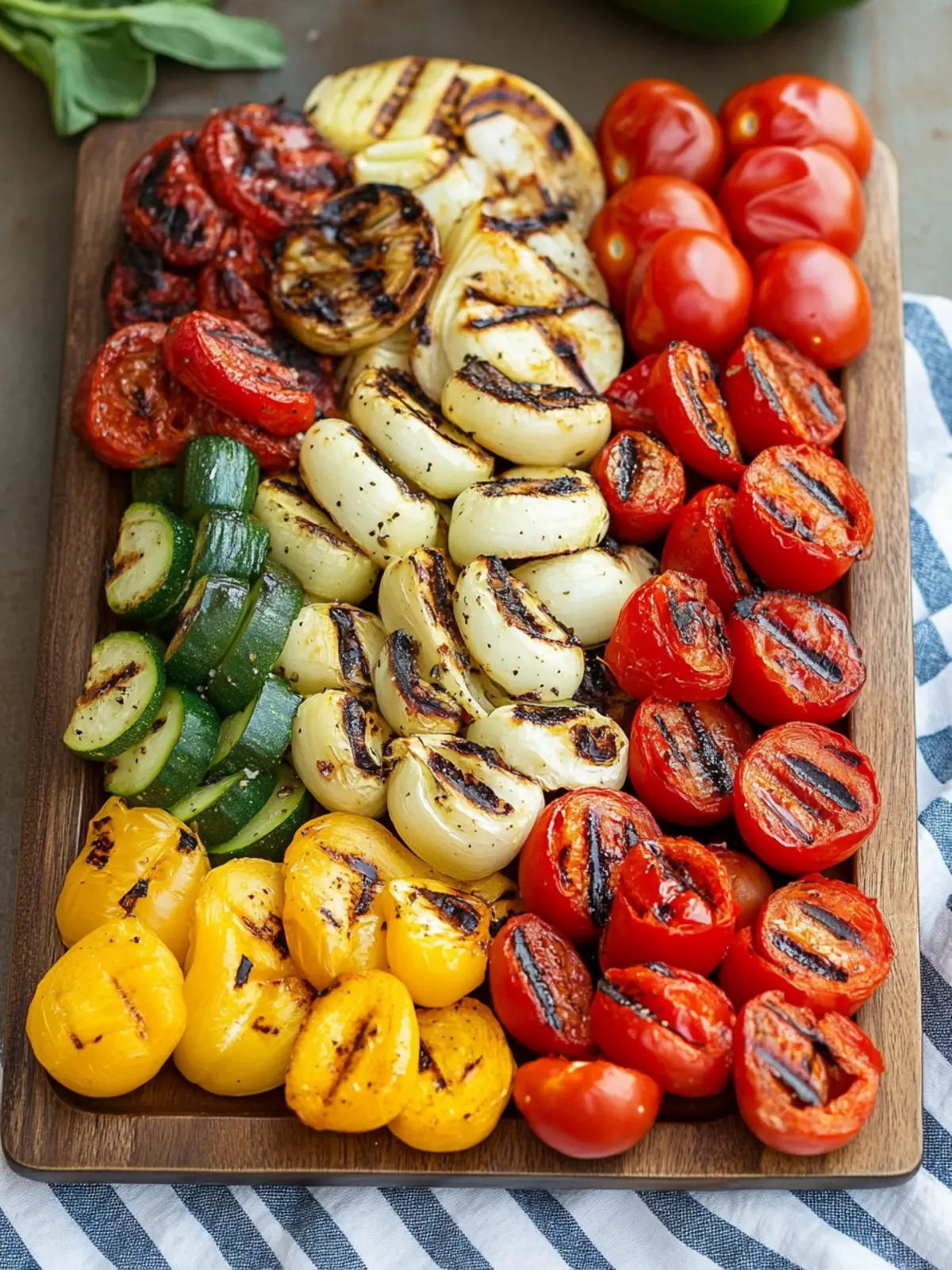 4th of July Grilled Veggie Tray with Red-White Color Pop Delight 2 4th of July Grilled Veggie Tray with Red-White Color Pop