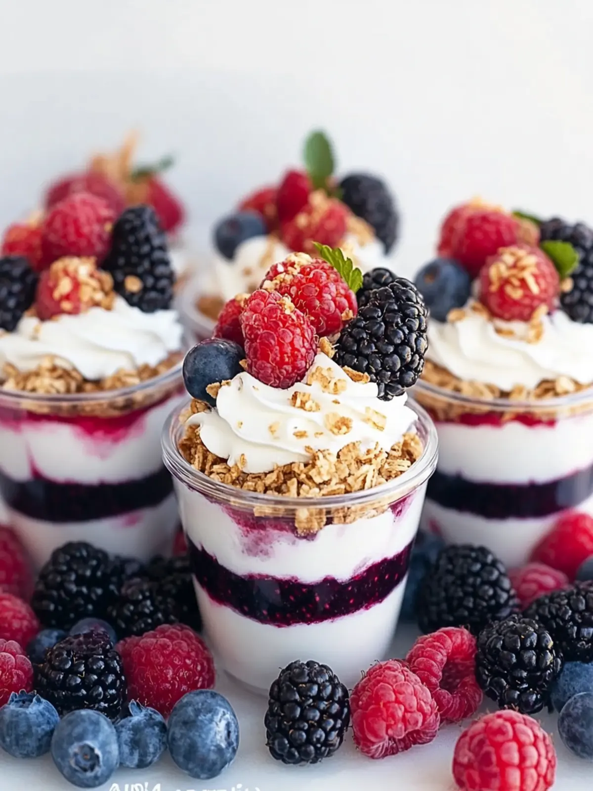 Celebrate with 4th of July Firework Berry Yogurt Parfait Cups 4 4th of July Firework Berry Yogurt Parfait Cups