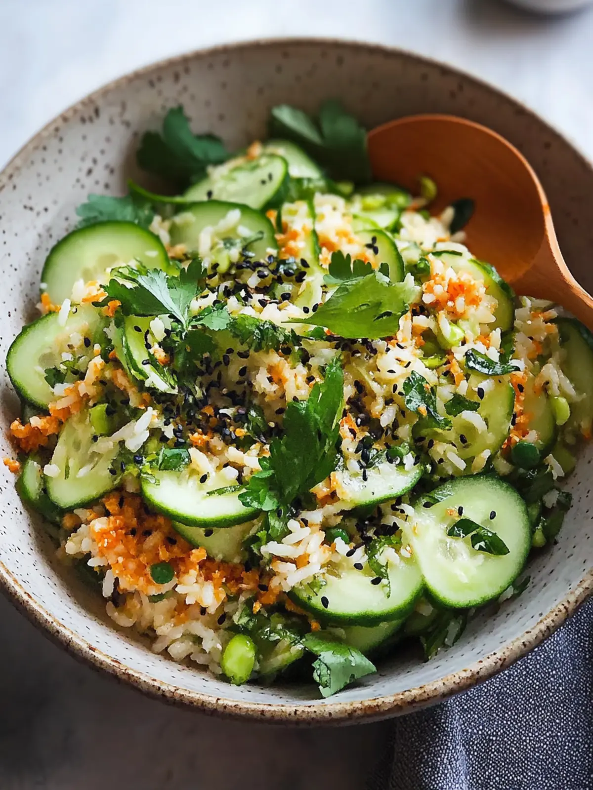 Crispy Rice Salad with Cucumbers and Herbs for Fresh Flavor 4 Crispy Rice Salad with Cucumbers and Herbs