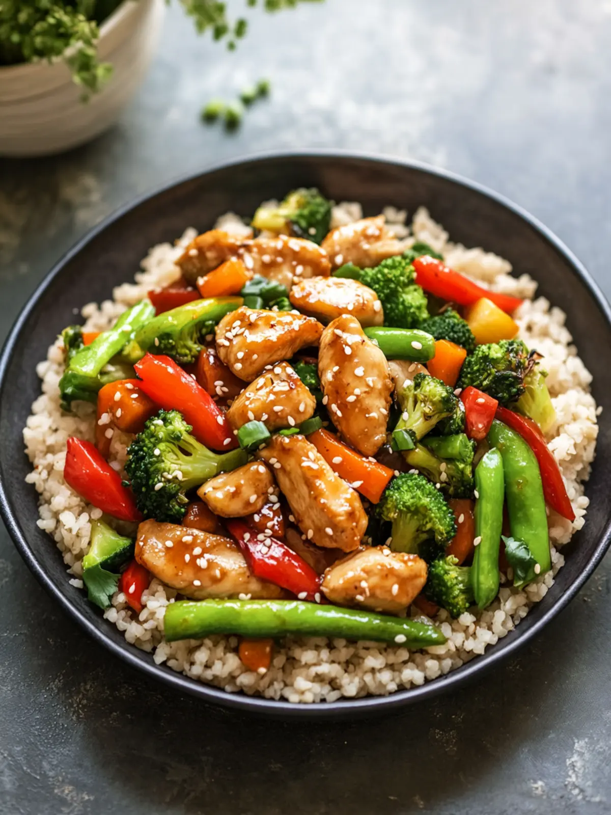 Healthy Dinner Ginger-Sesame Chicken and Veggie Stir-Fry Bliss 3 Healthy Dinner Ginger-Sesame Chicken And Veggie Stir-Fry