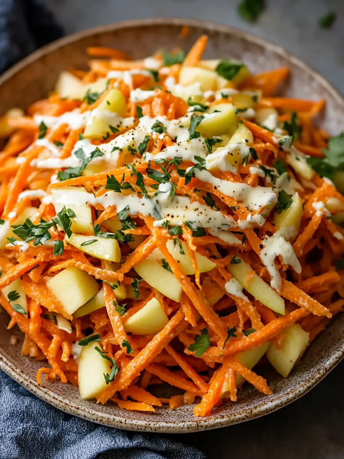 Delicious Crunchy Apple Carrot Salad with Creamy Citrus Dressing 2 Crunchy Apple Carrot Salad with Creamy Citrus Dressing