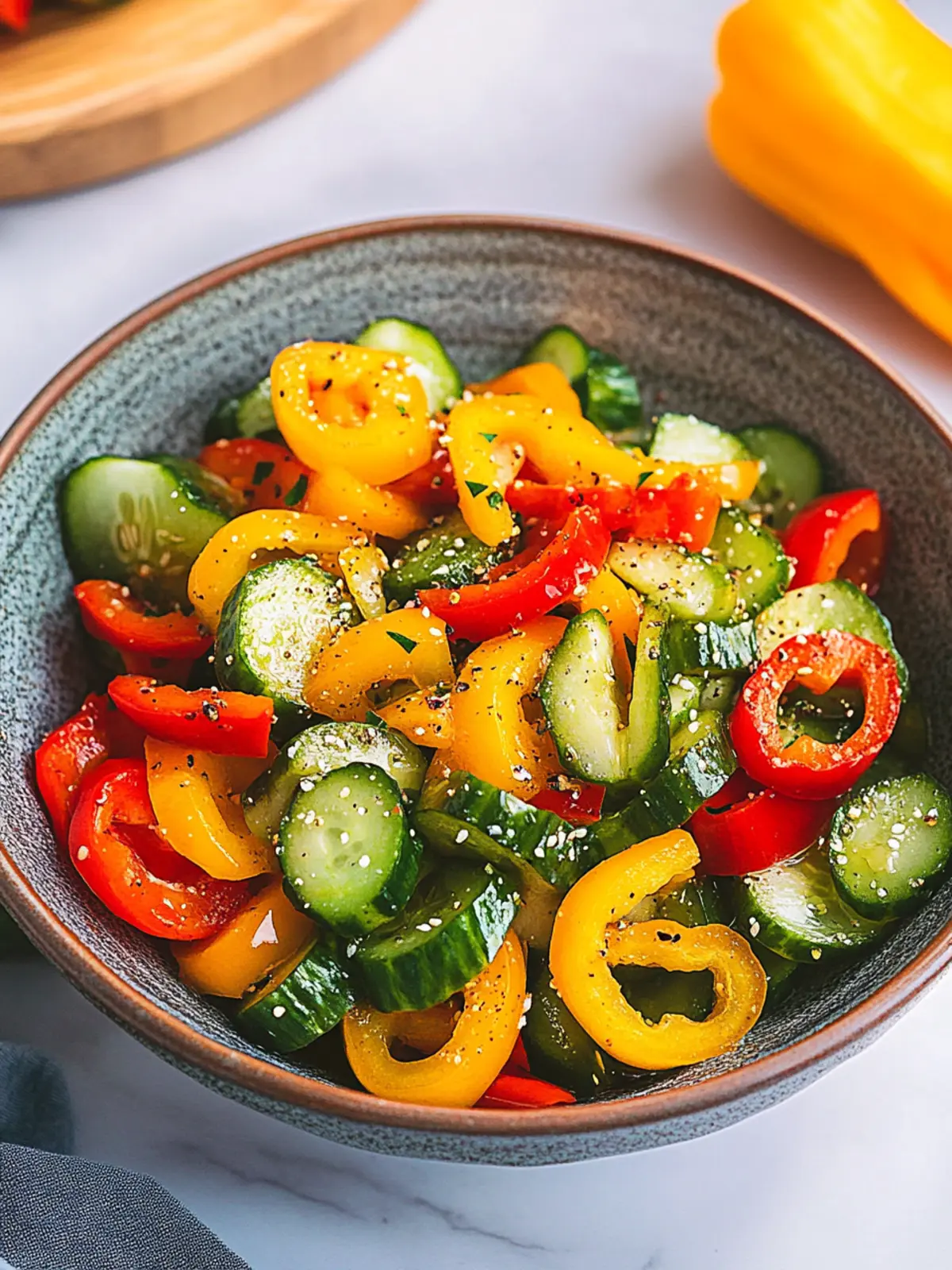 Crispy Cucumber and Sweet Pepper Salad with Zesty Ginger Kick 4 Cucumber and Sweet Pepper Salad