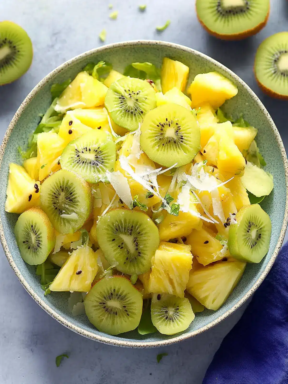 Refreshing Pineapple Kiwi Salad with Toasted Coconut Bliss 2 Pineapple Kiwi Salad