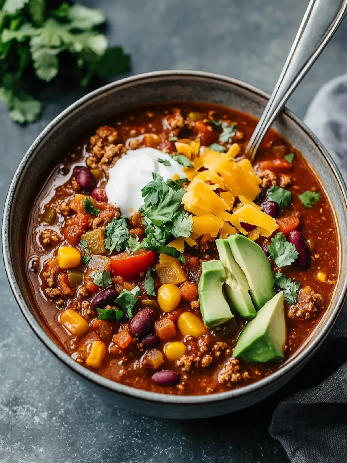 Hearty Healthy Chili with Ground Beef and Extra Veggies! 4 Healthy Chili with Ground Beef (No Bean, Extra Veggies!)
