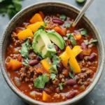Hearty Healthy Chili with Ground Beef and Extra Veggies! 6 Healthy Chili with Ground Beef (No Bean, Extra Veggies!)