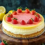 Lemon Cheesecake with Strawberry Crust: A Sweet Twist! 9 Lemon Cheesecake with Strawberry Crust