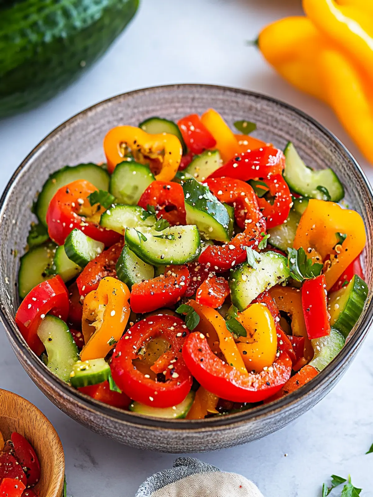Crispy Cucumber and Sweet Pepper Salad with Zesty Ginger Kick 2 Cucumber and Sweet Pepper Salad
