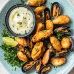 Delicious Greek Fried Mussels with Skordalia Bliss 2 Greek Fried Mussels