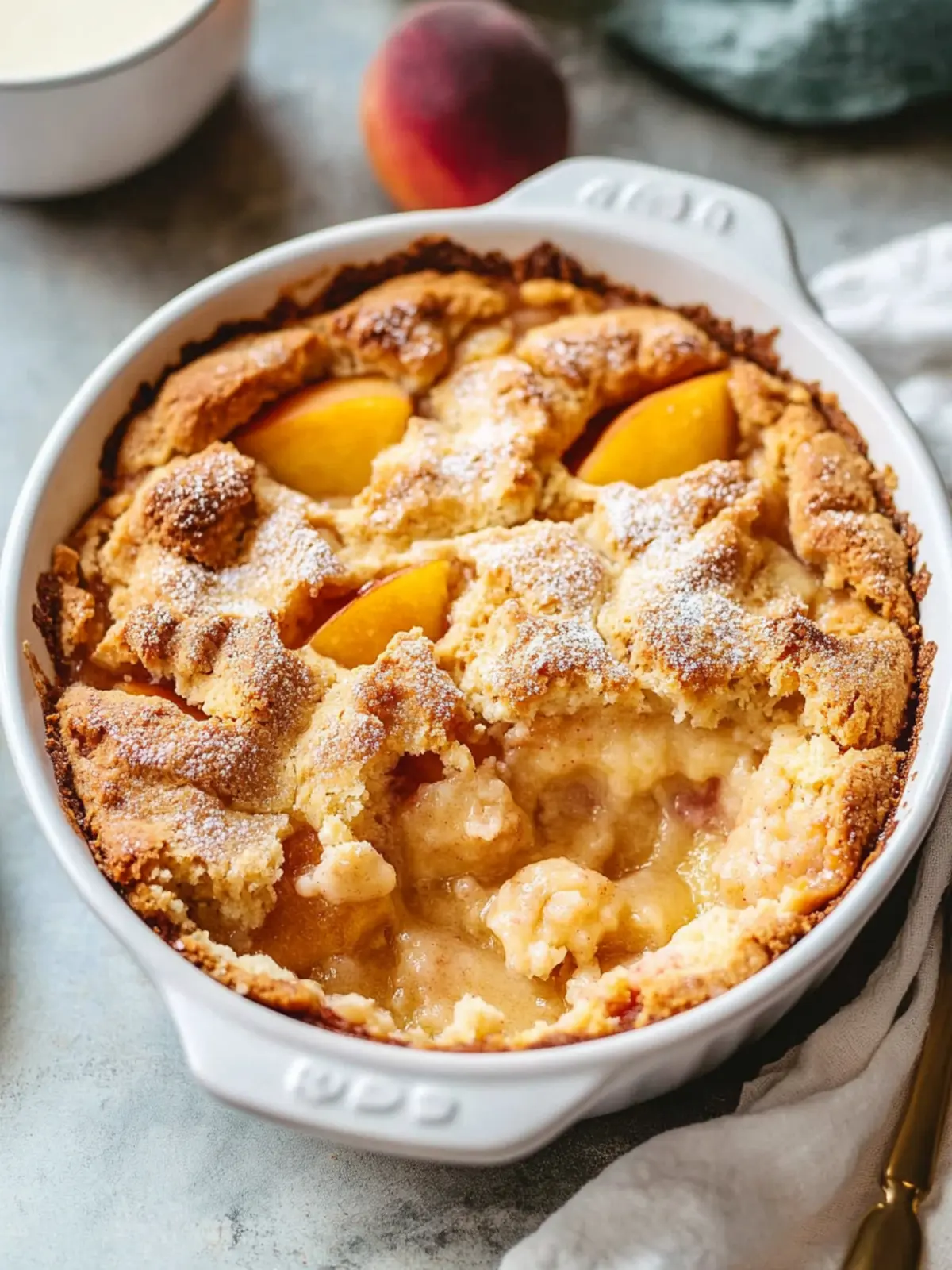 Easy 3 Ingredient Peach Cobbler W/ Cake Mix for Cozy Nights 4 3 Ingredient Peach Cobbler (W/ Cake Mix)