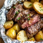 Garlic Butter Steak and Potato Foil Packets for Easy Grilling 6 Garlic Butter Steak and Potato Foil Packets