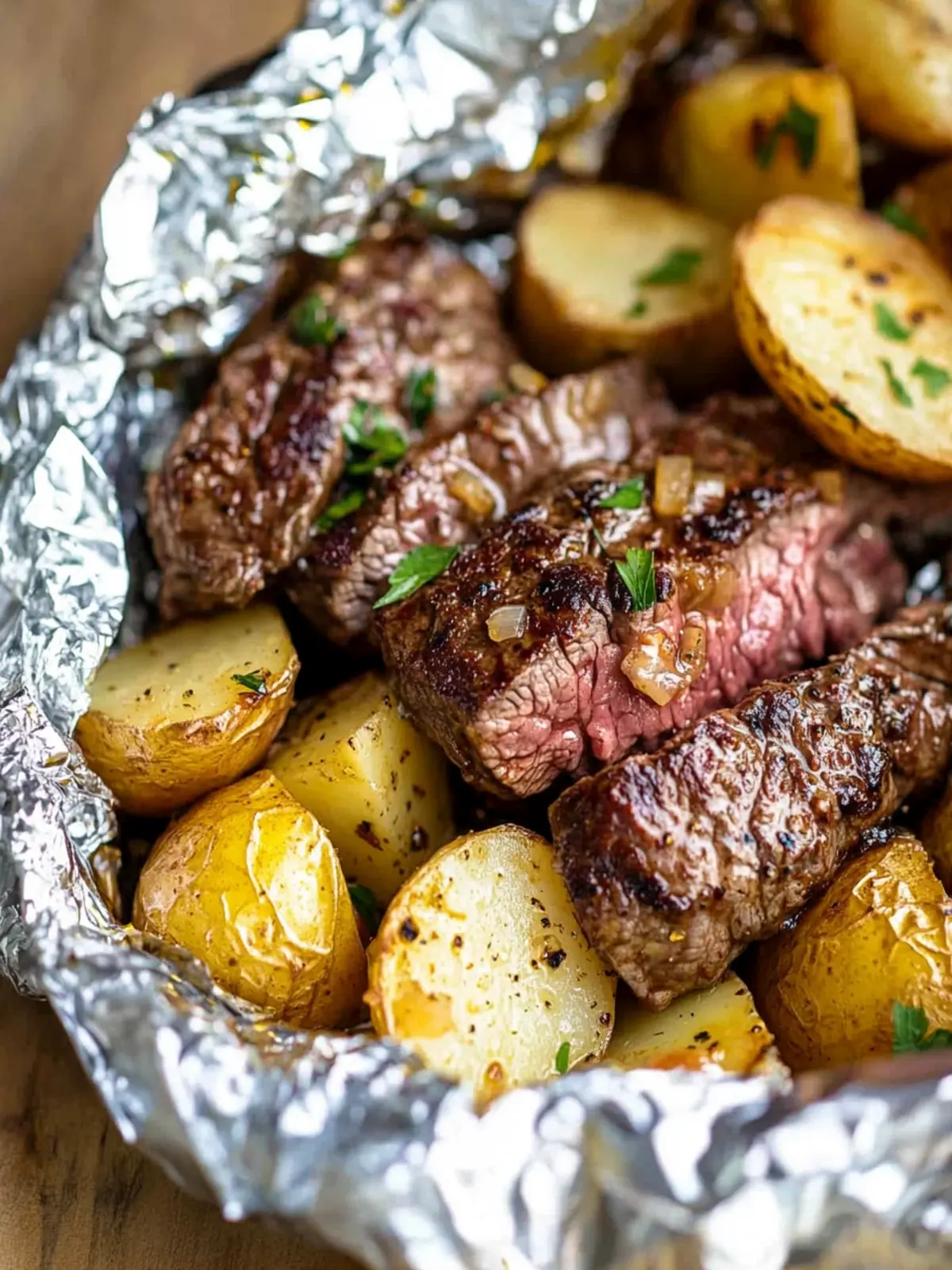 Garlic Butter Steak and Potato Foil Packets for Easy Grilling 5 Garlic Butter Steak and Potato Foil Packets