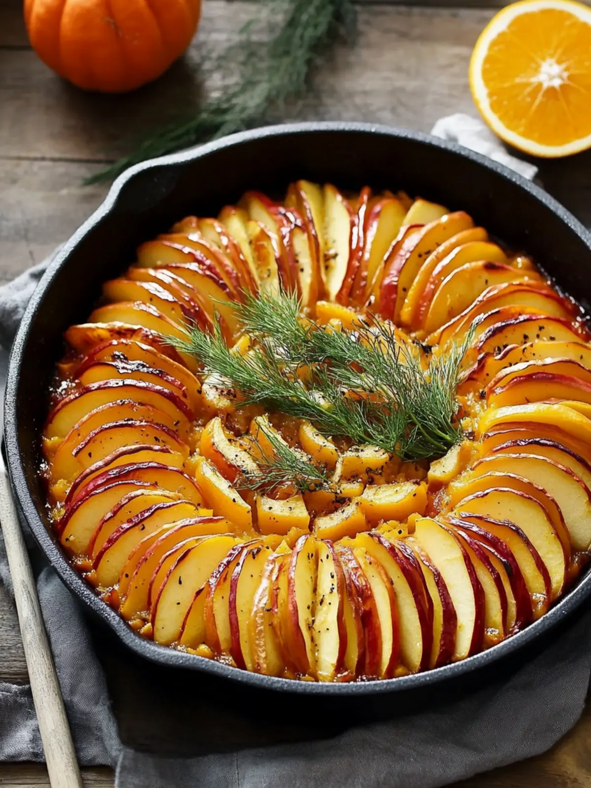 Roasted Butternut Squash and Apple Tian with Fennel Delight 2 Butternut Squash and Apple Tian with Fennel and Orange