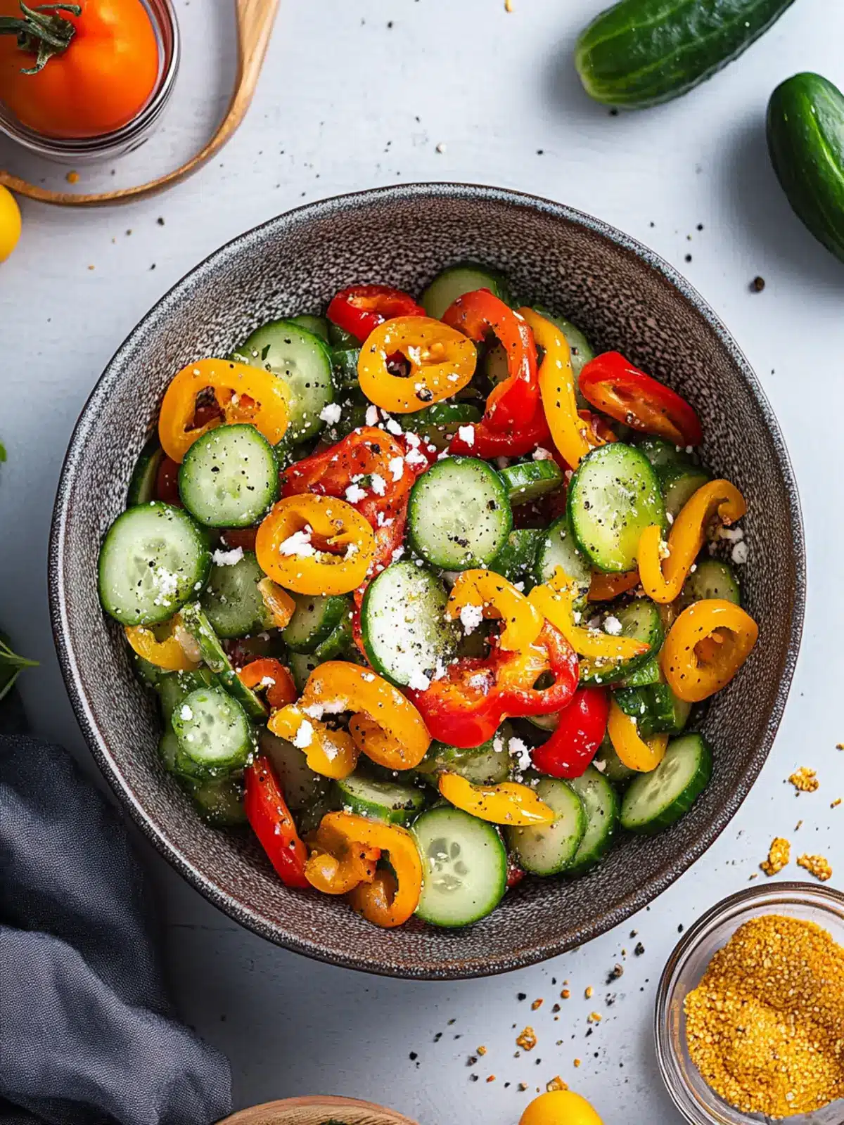 Crispy Cucumber and Sweet Pepper Salad with Zesty Ginger Kick 5 Cucumber and Sweet Pepper Salad