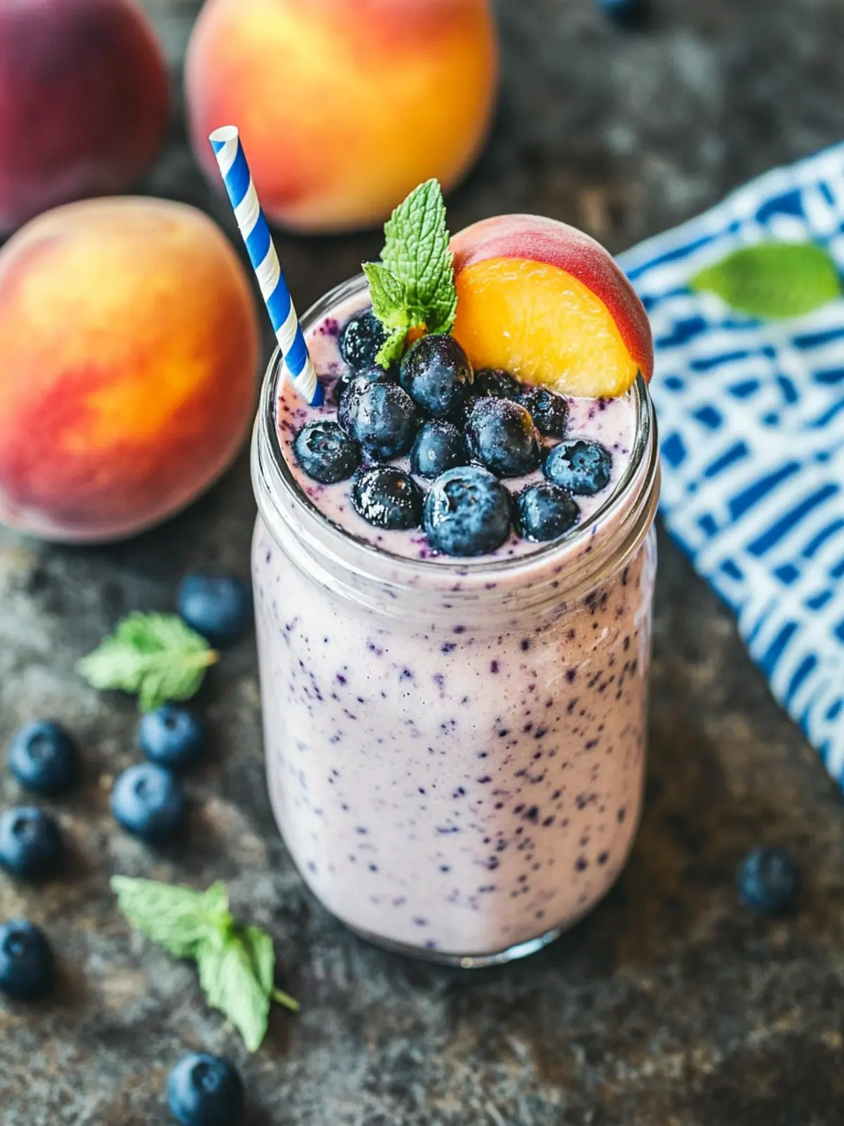 Refreshing Peach Blueberry Smoothie for a Perfect Summer Sip 4 Peach Blueberry Smoothie