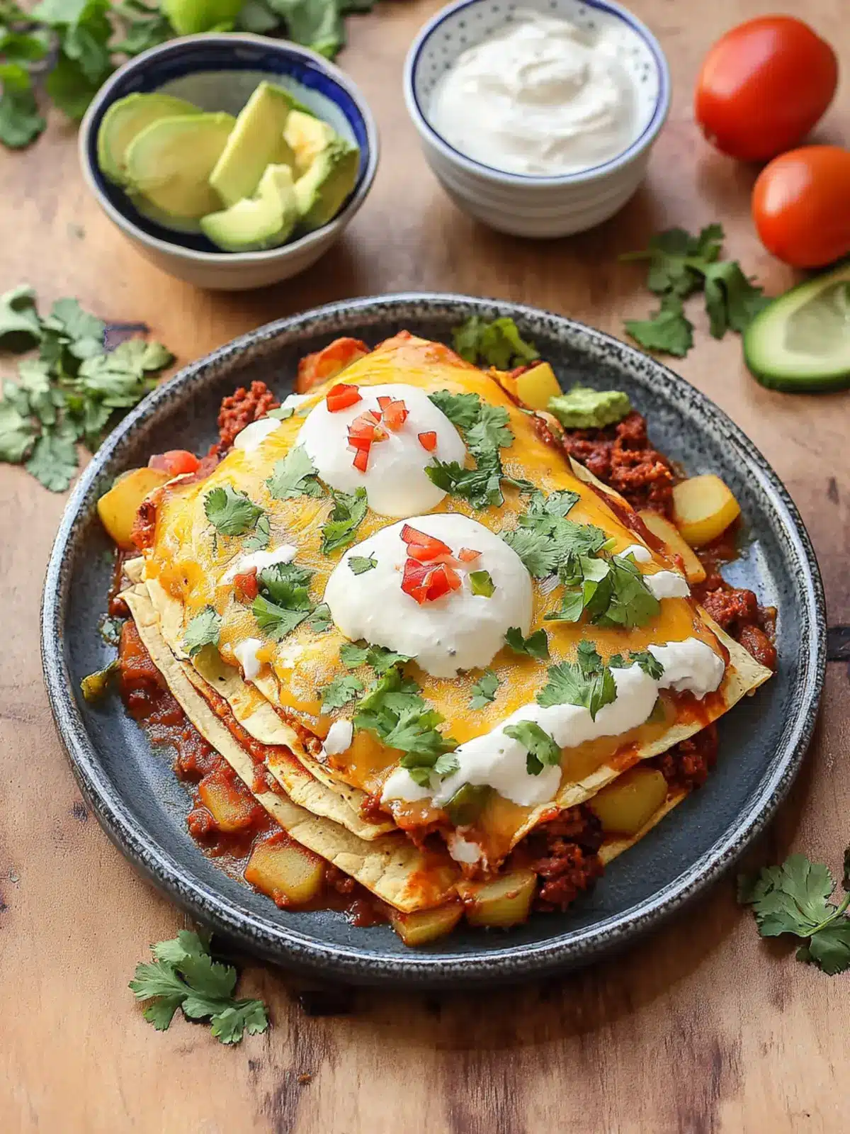 Stacked Potato and Chorizo Enchiladas for Cozy Nights 5 Stacked Potato and Chorizo Enchiladas