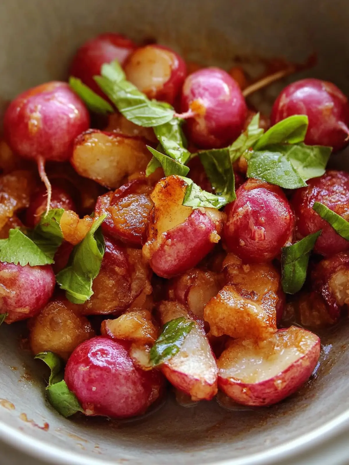 Loaded Roasted Radishes with Cheese and Bacon Bliss 2 Loaded Roasted Radishes