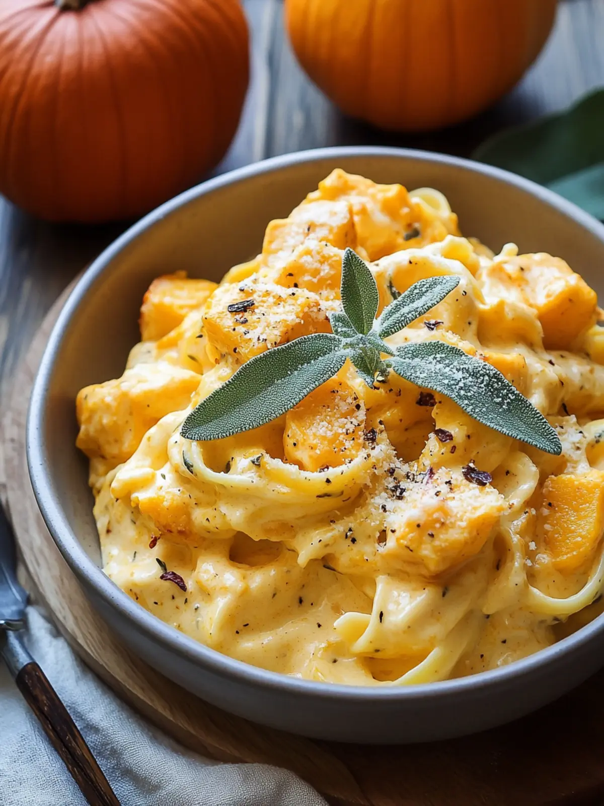 Creamy Pumpkin Alfredo Pasta with Sage You'll Crave 4 Pumpkin Alfredo Pasta with Sage