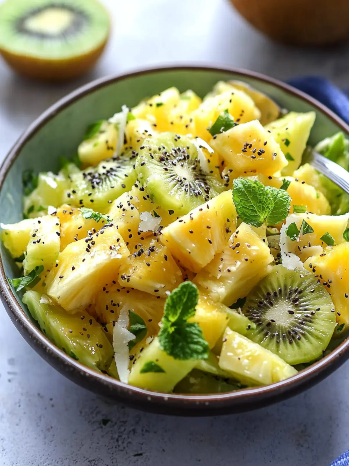Refreshing Pineapple Kiwi Salad with Toasted Coconut Bliss 5 Pineapple Kiwi Salad