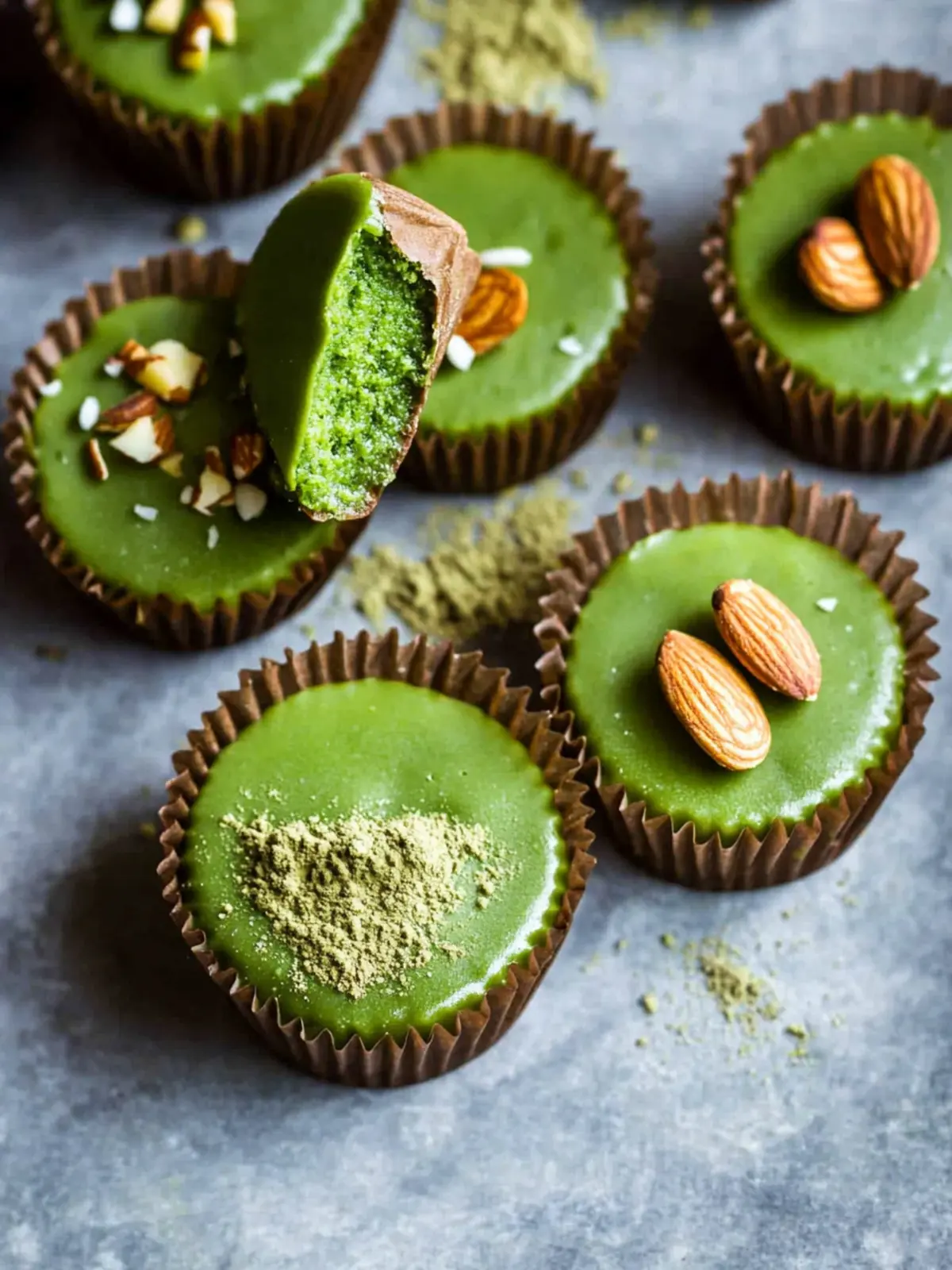 Delicious Matcha Coconut Almond Butter Cups You’ll Love 2 Matcha Coconut Almond Butter Cups