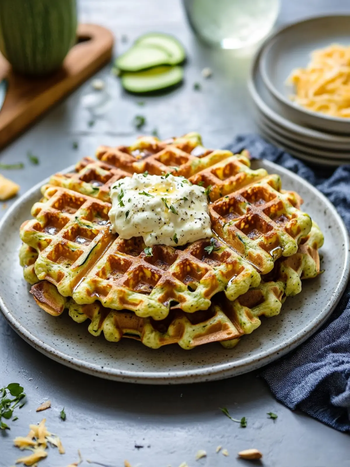 Savory Zucchini Waffles Cheesy and Crispy for a Fun Twist 3 Savory Zucchini Waffles (Cheesy and Crispy)