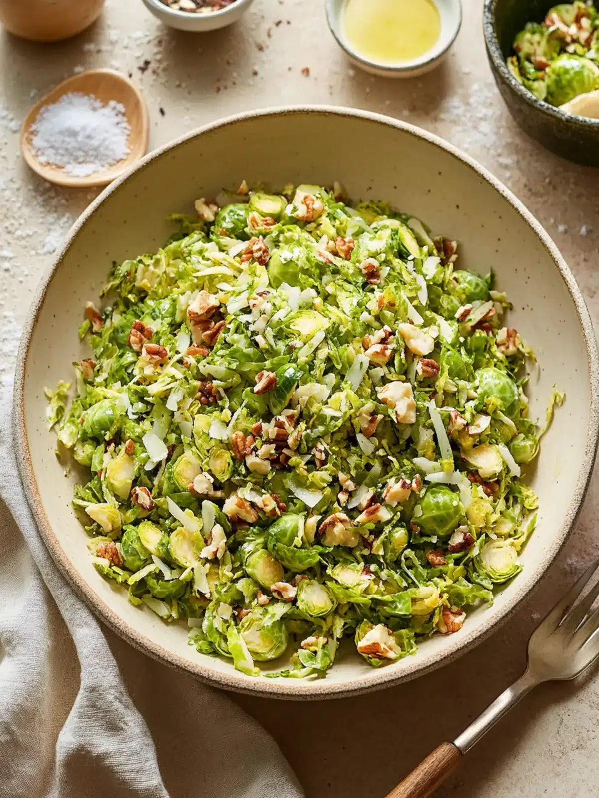 Shaved Brussels Sprout Salad with Zesty Lemon Dijon Dressing 5 Shaved Brussels Sprout Salad