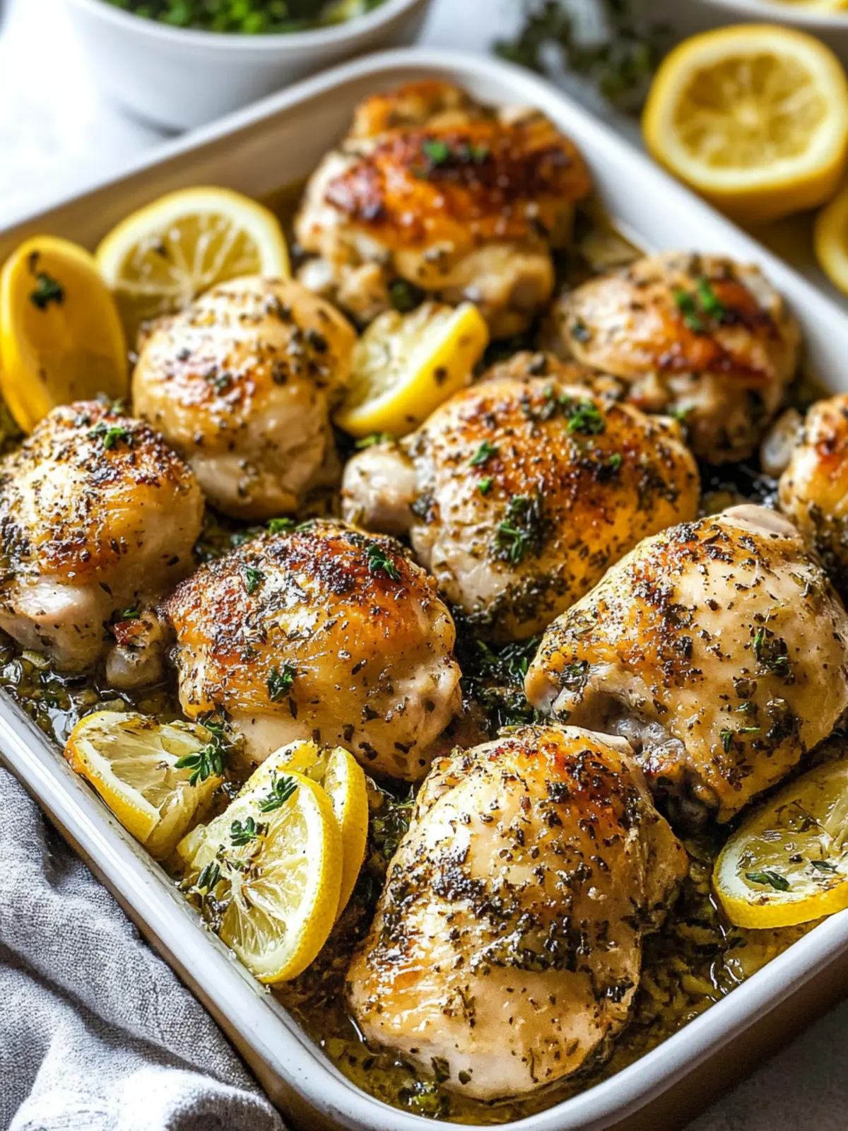 Savory Lemon Garlic Chicken Thighs for Easy Sheet Pan Dinner 5 Lemon Garlic Chicken Thighs