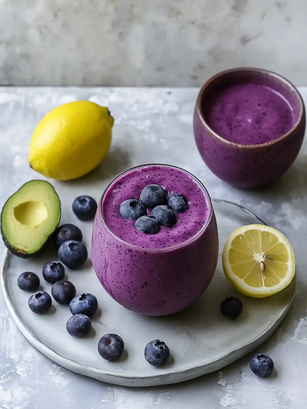 Zesty Blueberry Avocado Smoothie With Lemon & Yogurt Bliss 2 Blueberry Avocado Smoothie With Lemon & Yogurt
