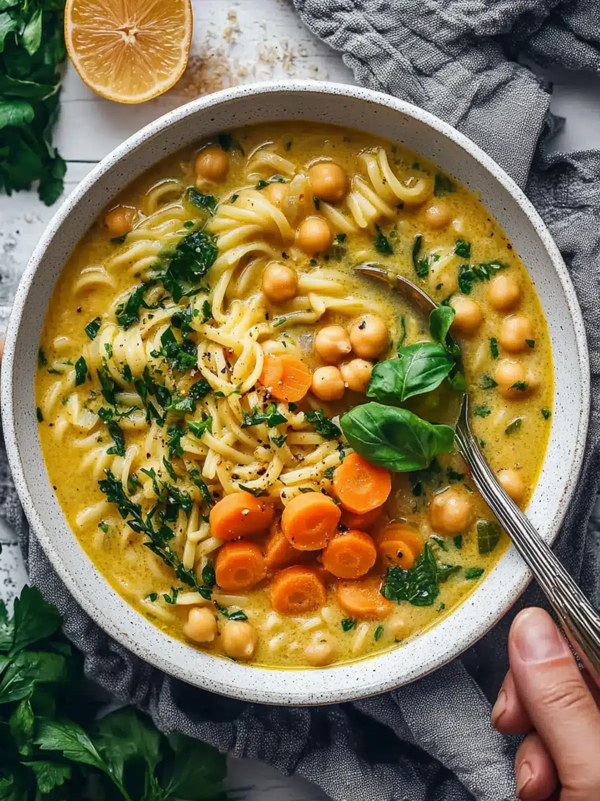 Cozy Chickpea Noodle Soup for Delicious Comfort Food 2 Chickpea Noodle Soup