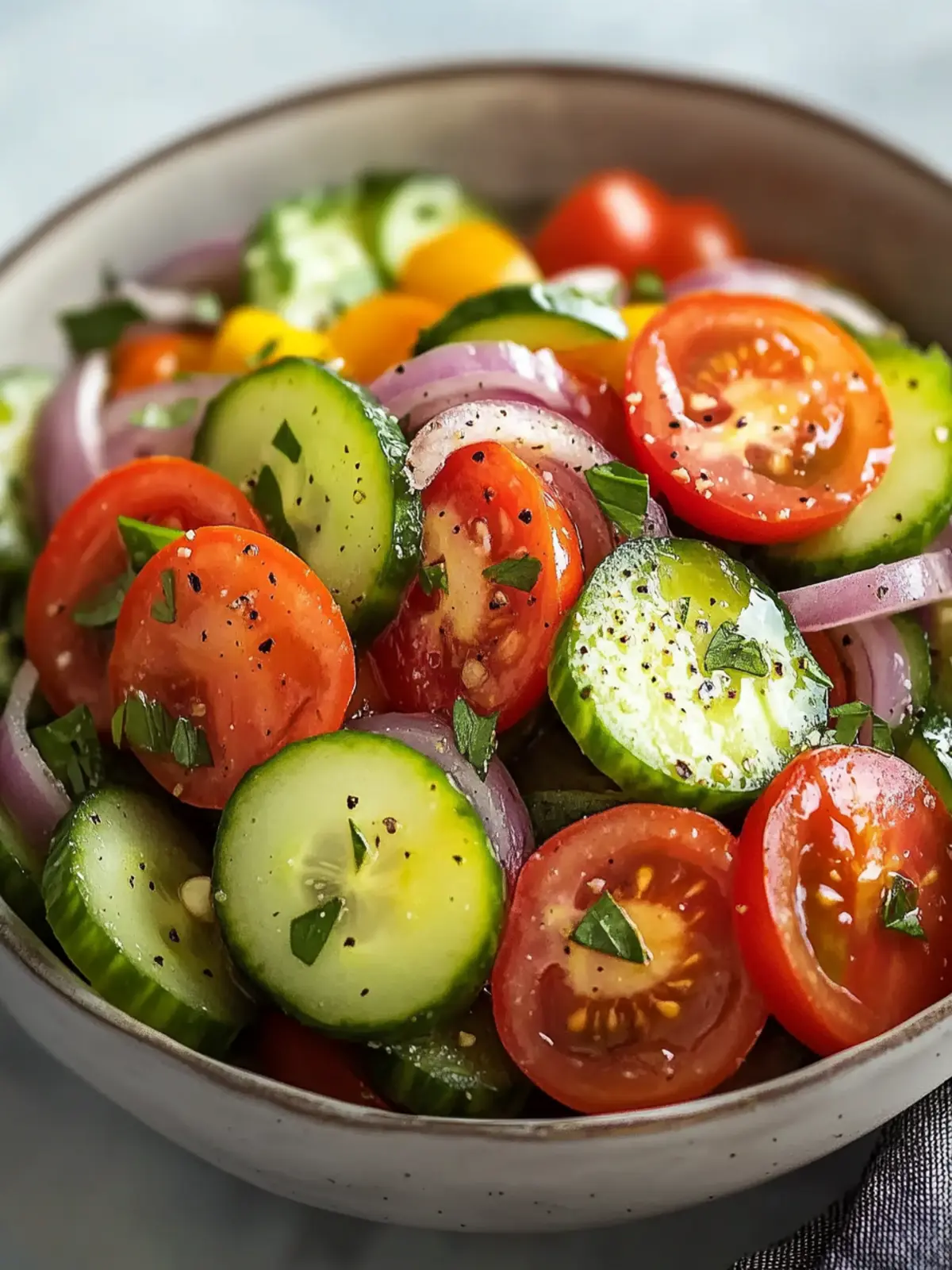 Refresh Your Day with Zesty Cucumber Tomato Salad Delight 2 Cucumber Tomato Salad