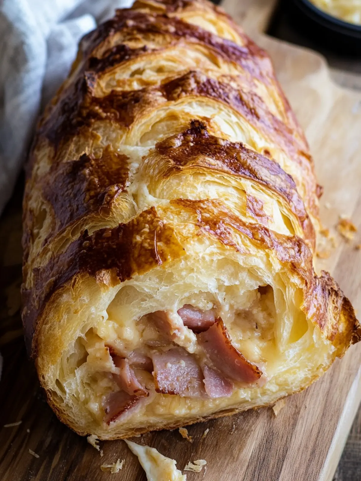 Baking Ham and Cheese Sourdough Croissant Loaf Made Easy 3 Baking Ham and Cheese Sourdough Croissant Loaf