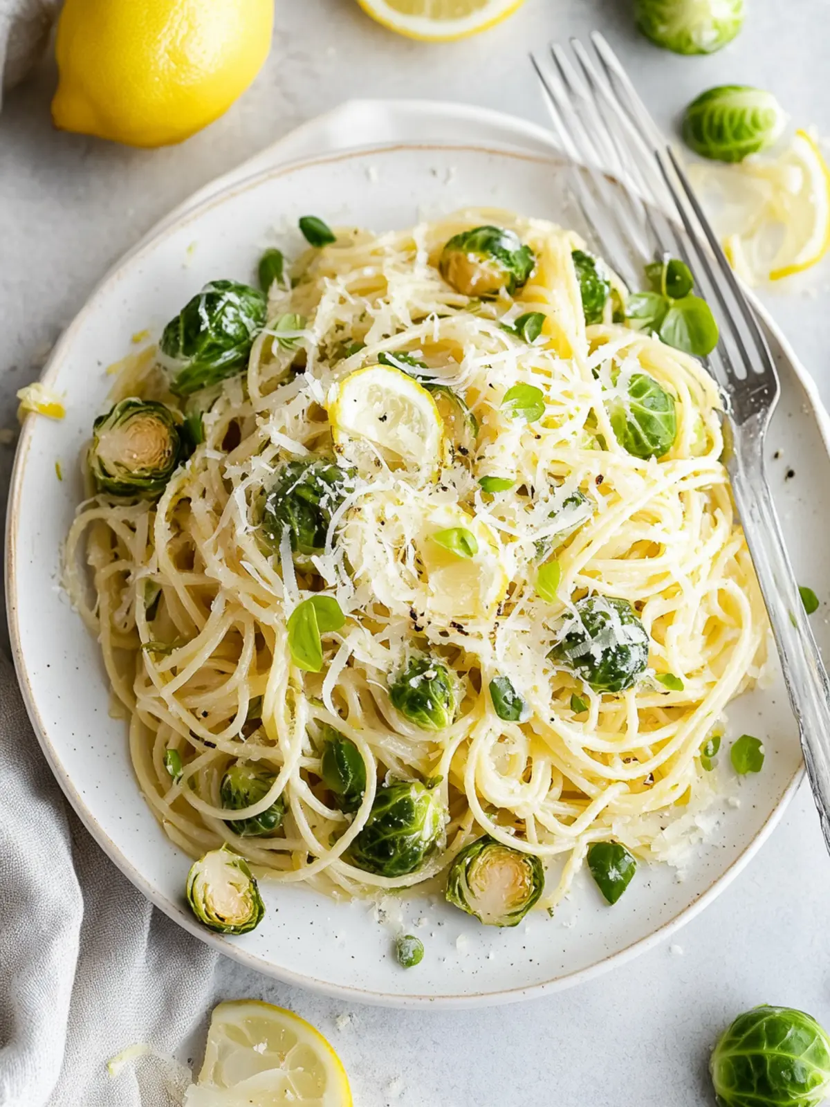 Lemon Parmesan Brussels Sprout Pasta for a Zesty Homemade Meal 5 Lemon Parmesan Brussels Sprout Pasta