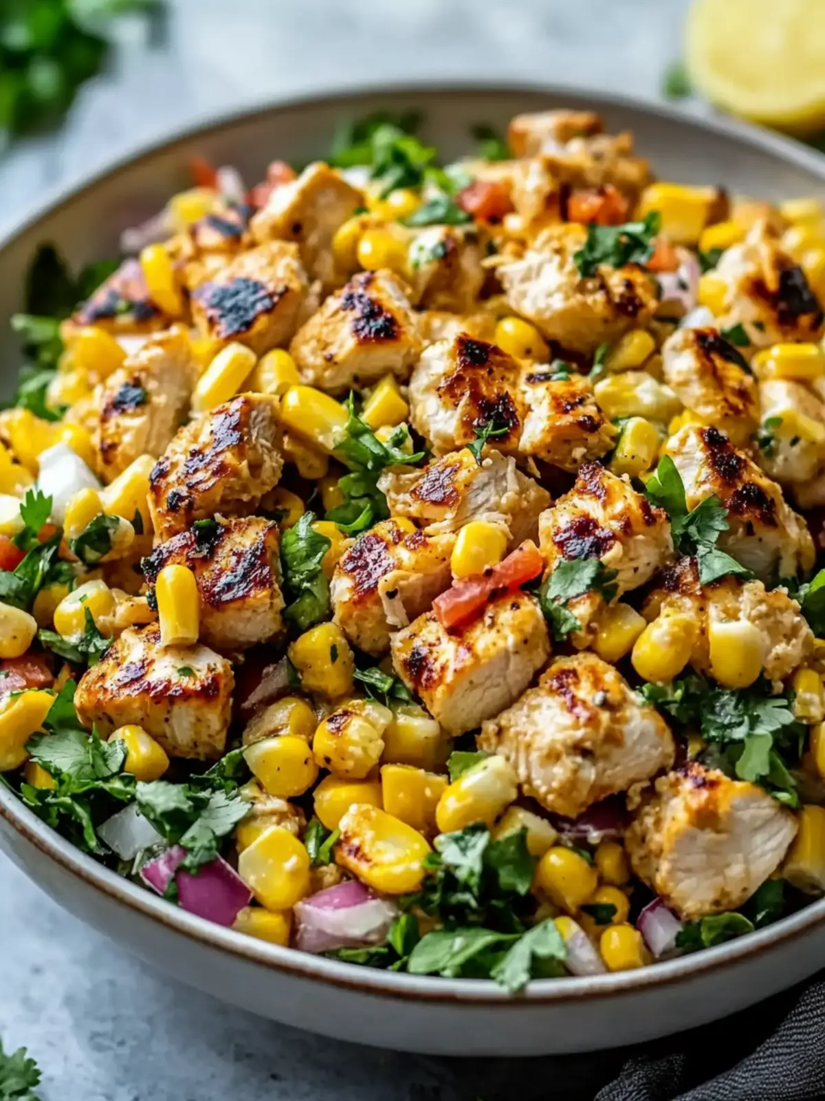 High Protein Chicken Street Corn Salad for Quick Healthy Lunch 3 high protein High Protein Chicken Street Corn Salad