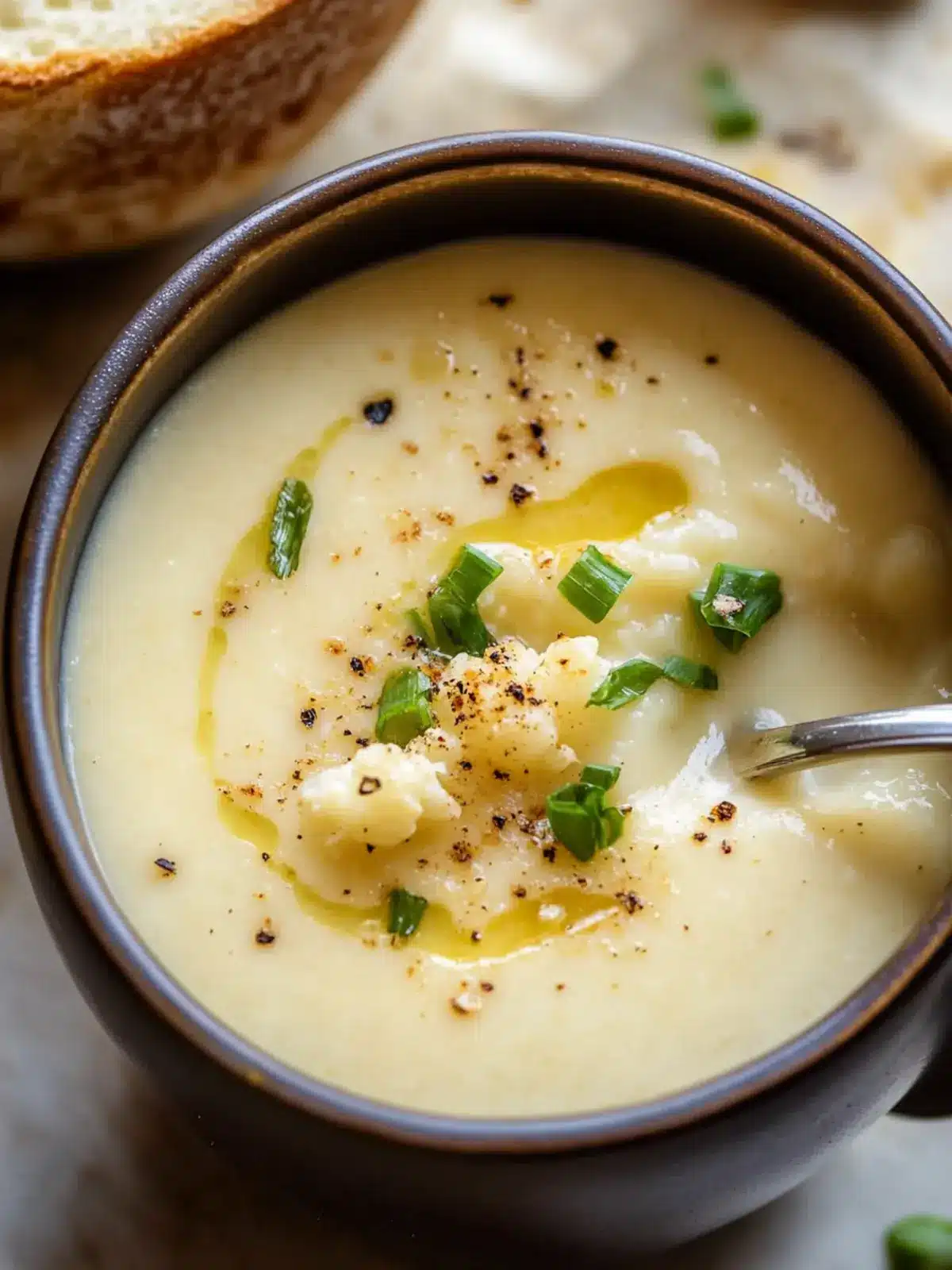 Roasted Garlic Cheddar Cauliflower Soup: Cozy Comfort Bowl 5 Roasted Garlic Cheddar Cauliflower Soup