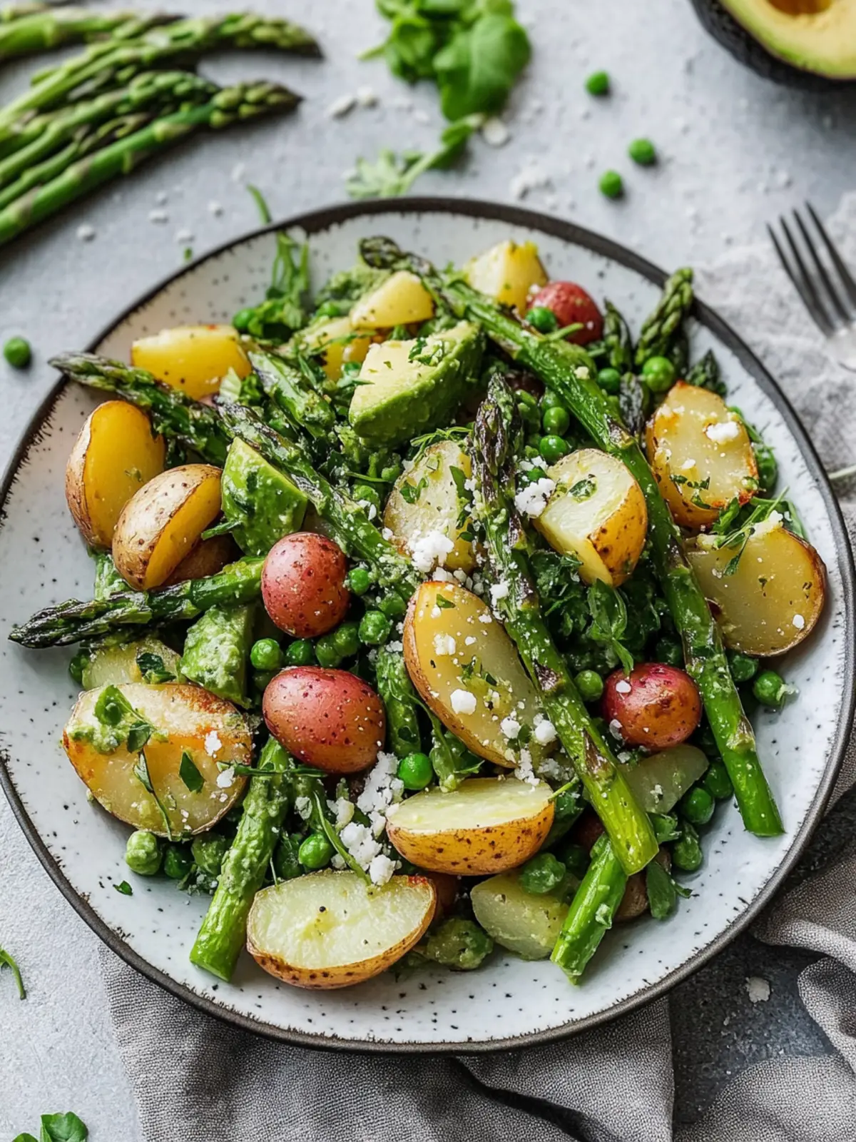 Delicious Healthy Meal Cold Asparagus Salad with Potatoes & Avocado 3 Healthy Meal Cold Asparagus Salad With Potatoes & Avocado