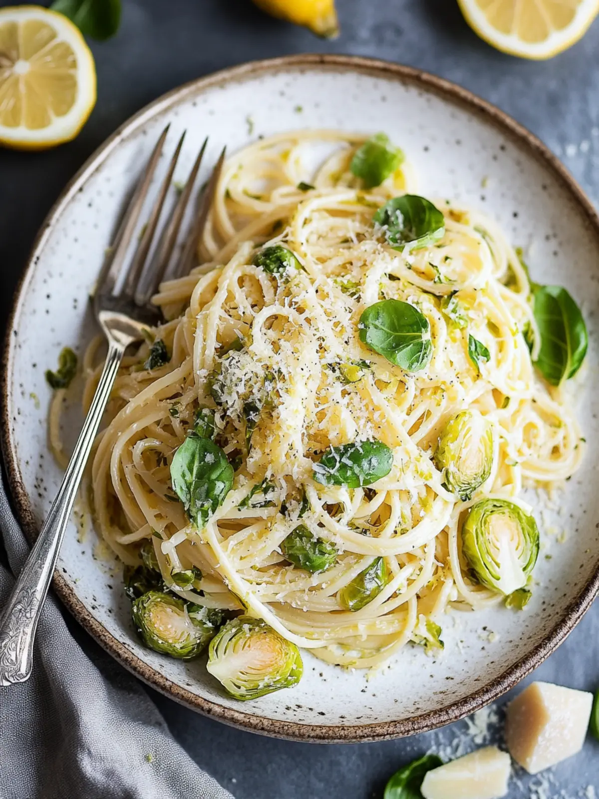 Lemon Parmesan Brussels Sprout Pasta for a Zesty Homemade Meal 2 Lemon Parmesan Brussels Sprout Pasta
