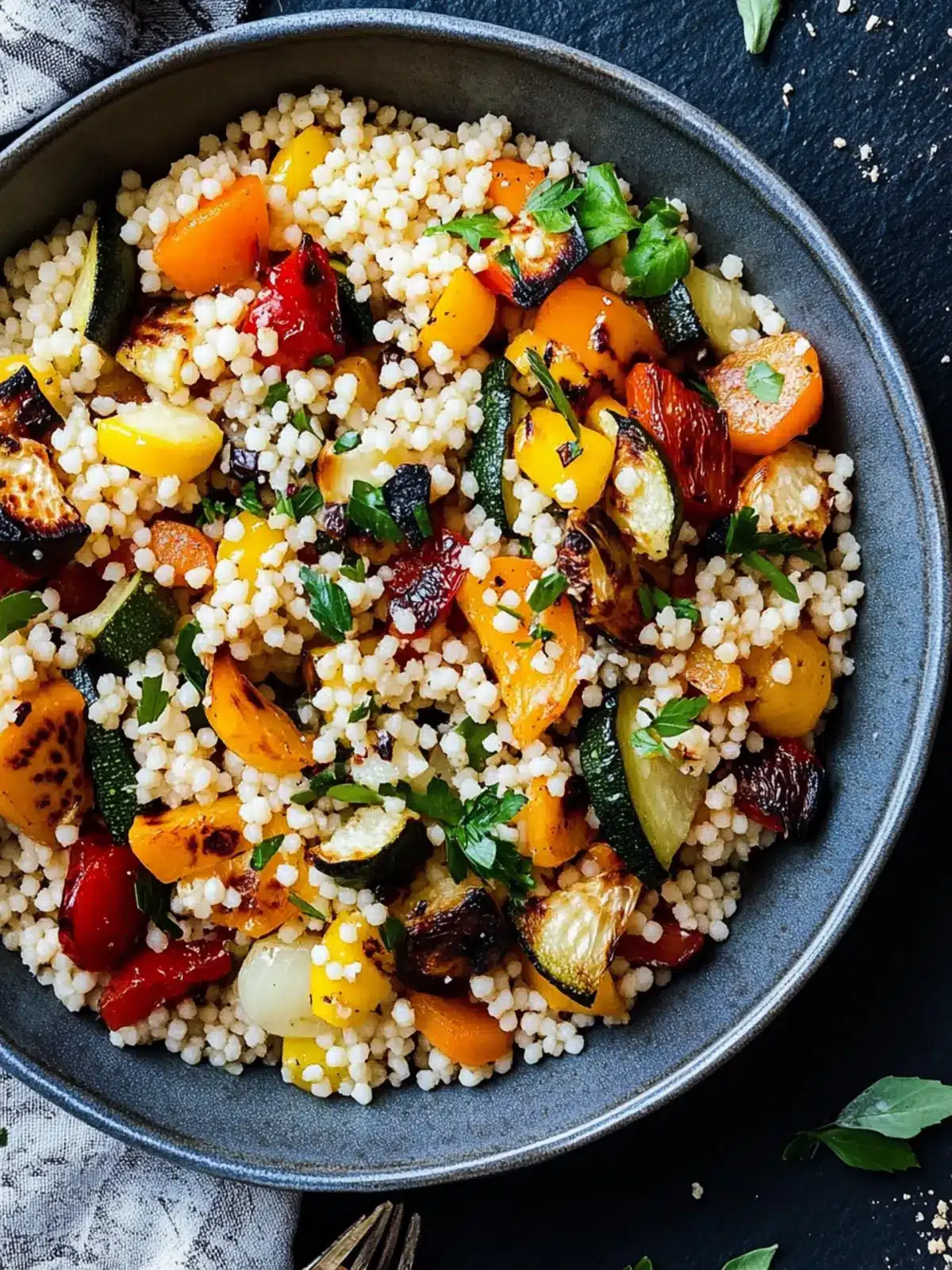 Savory Roasted Vegetable Couscous Salad for Fresh Flavor Boost 4 Roasted Vegetable Couscous Salad