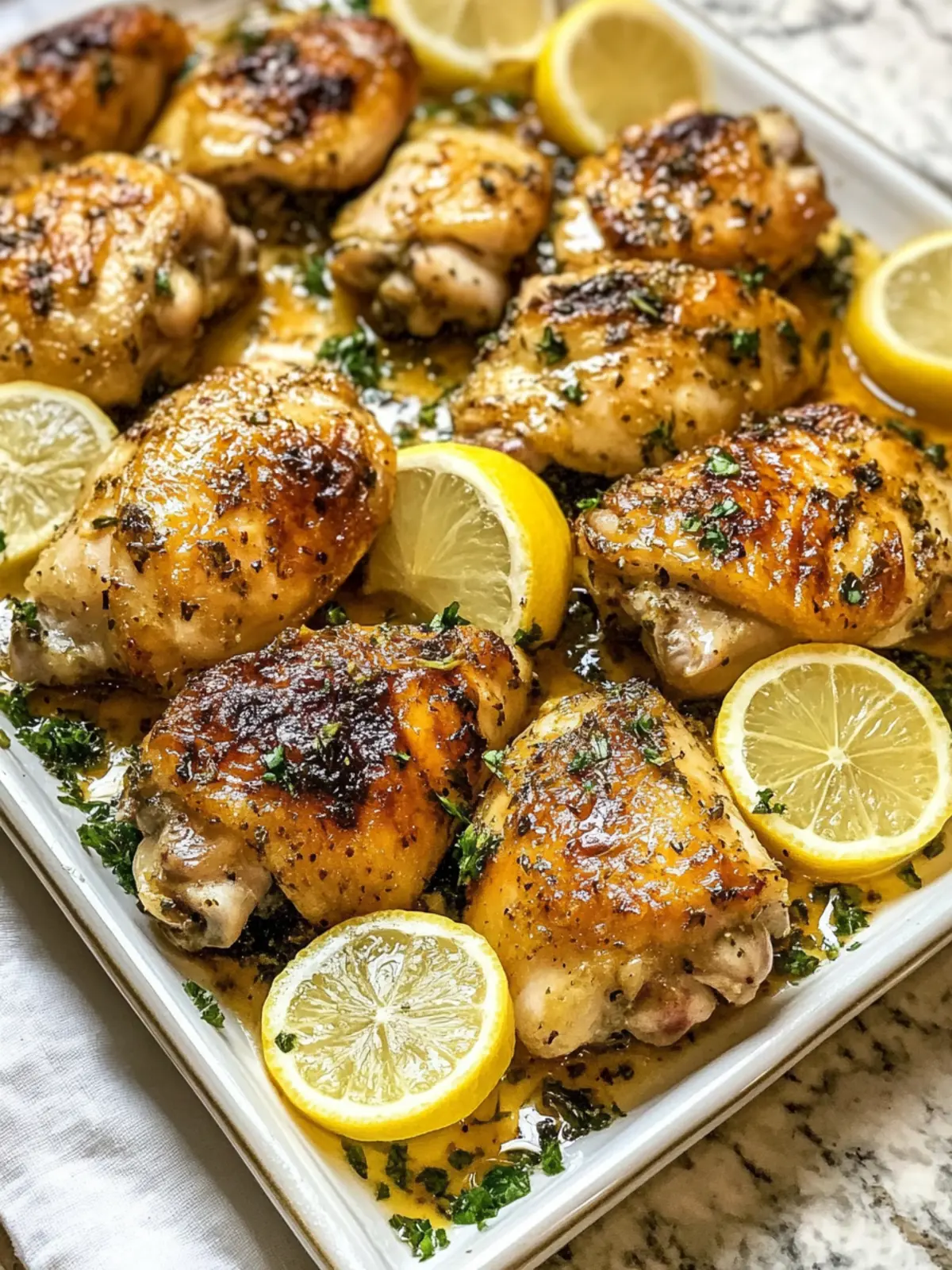 Savory Lemon Garlic Chicken Thighs for Easy Sheet Pan Dinner 3 Lemon Garlic Chicken Thighs