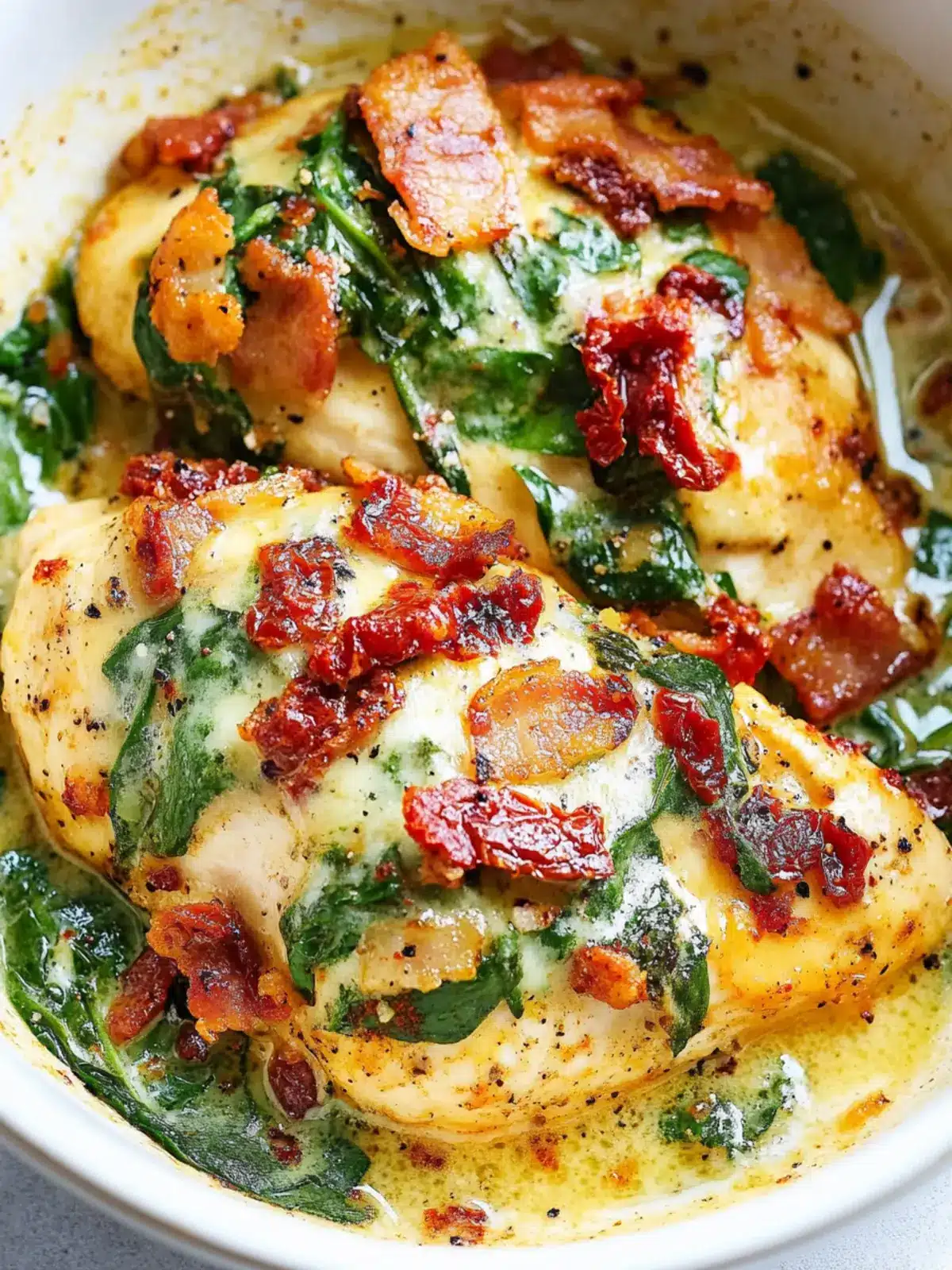 Irresistible Sun-Dried Tomato, Spinach, and Bacon Chicken Delight 3 Sun-Dried Tomato, Spinach, and Bacon Chicken