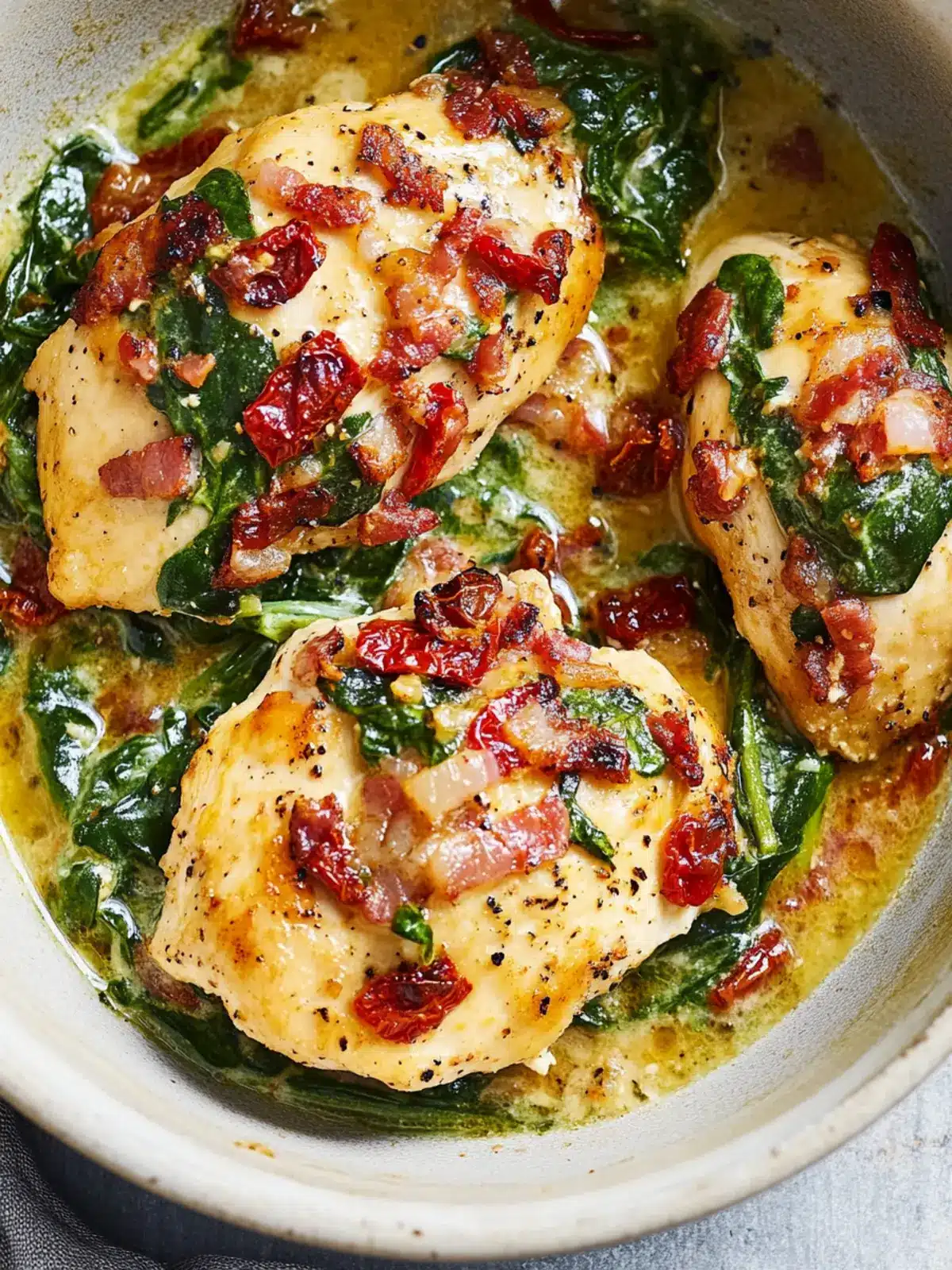 Irresistible Sun-Dried Tomato, Spinach, and Bacon Chicken Delight 5 Sun-Dried Tomato, Spinach, and Bacon Chicken
