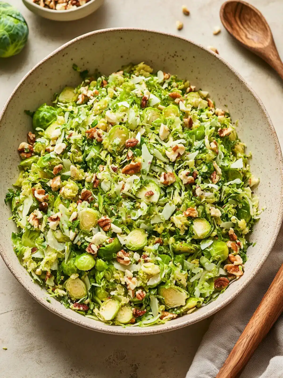 Shaved Brussels Sprout Salad with Zesty Lemon Dijon Dressing 4 Shaved Brussels Sprout Salad