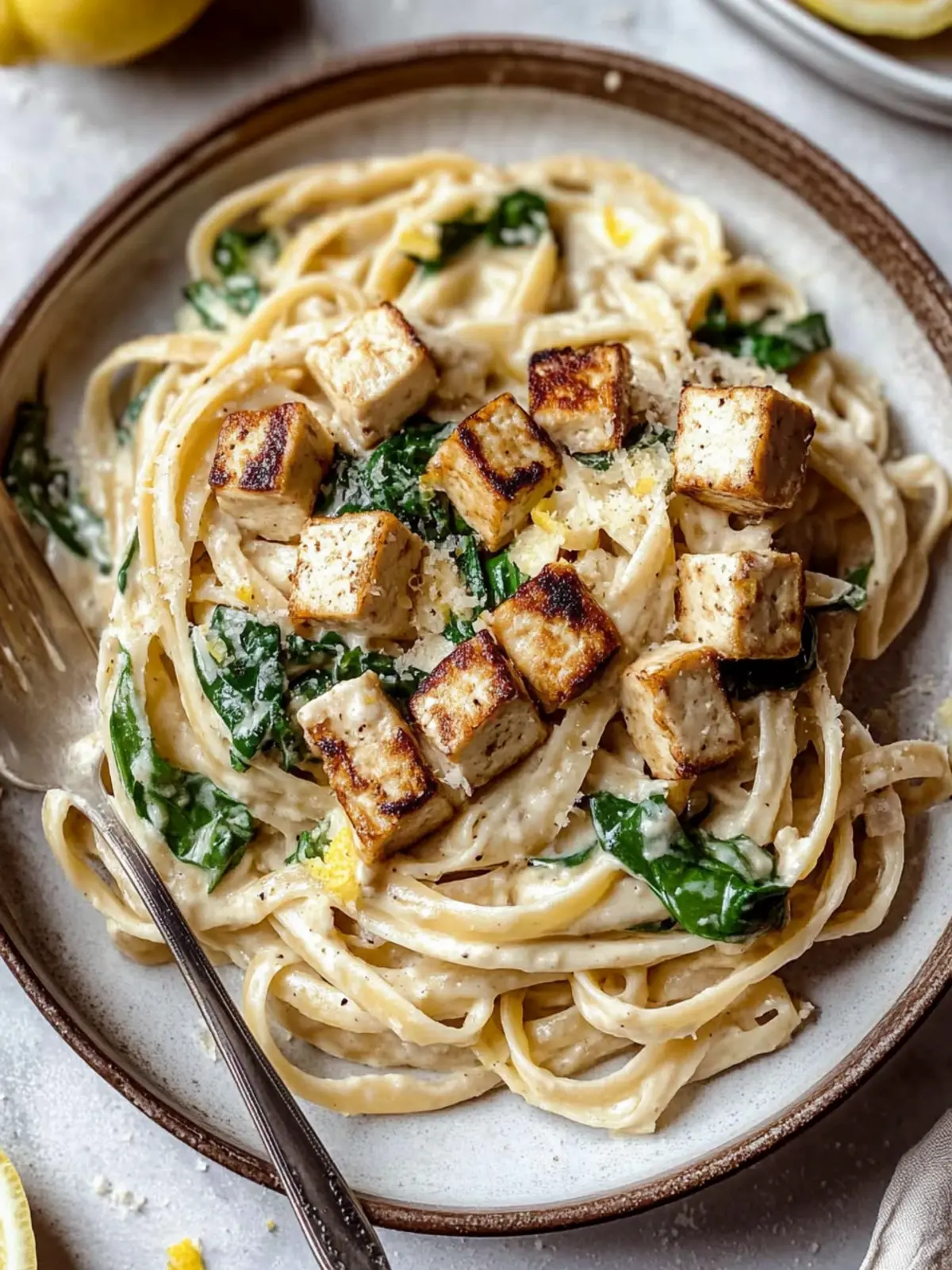 Creamy Tahini Pasta with Lemon, Garlic and Tofu Bliss 3 Creamy Tahini Pasta with Lemon, Garlic and Tofu
